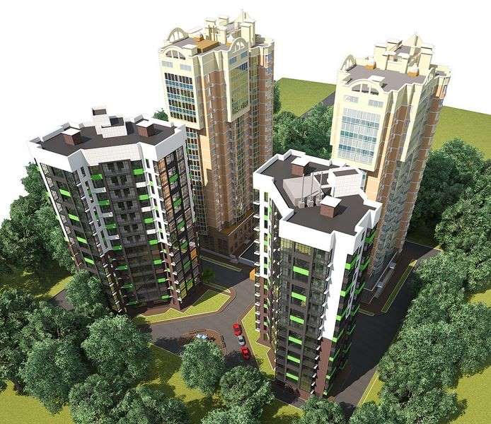Multi-storey residential building with built-in non-residential premises and underground Parking. (LCD " Mega»)